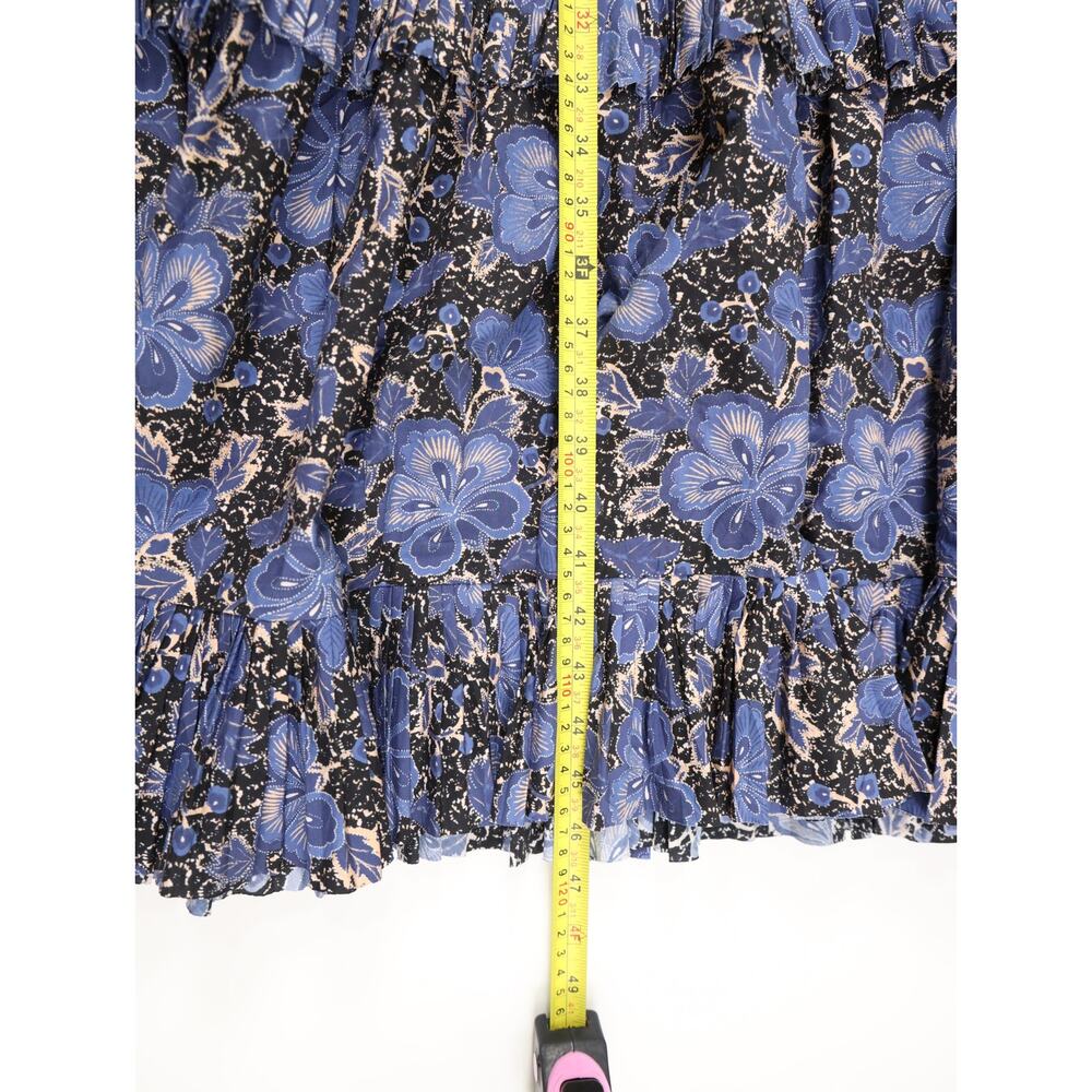 Rare Boho Luxe Ulla Johnson Capsule Collection Tiered Blue Floral Maxi Dress 6 - Picture 14 of 16